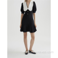 100% Poly Doll Neck Pearl Button Up Dress